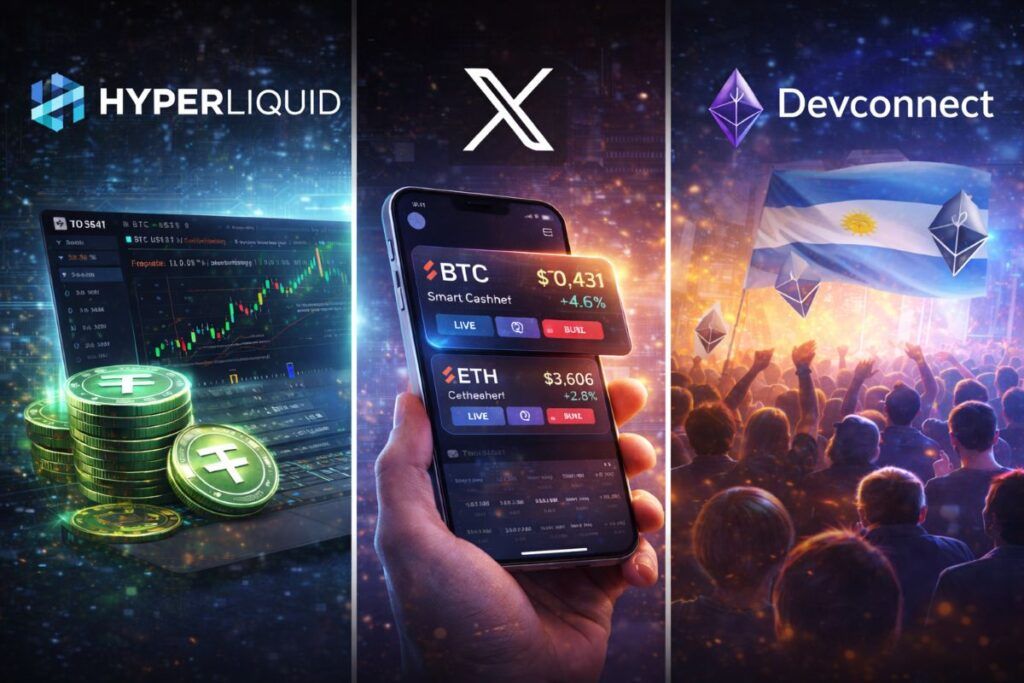 Hyperliquid spinge i perps in USDT, X prepara Smart Cashtags e l’Argentina trasforma Ethereum in un evento di massa 2 hyperliquid perps usdt0 argentina