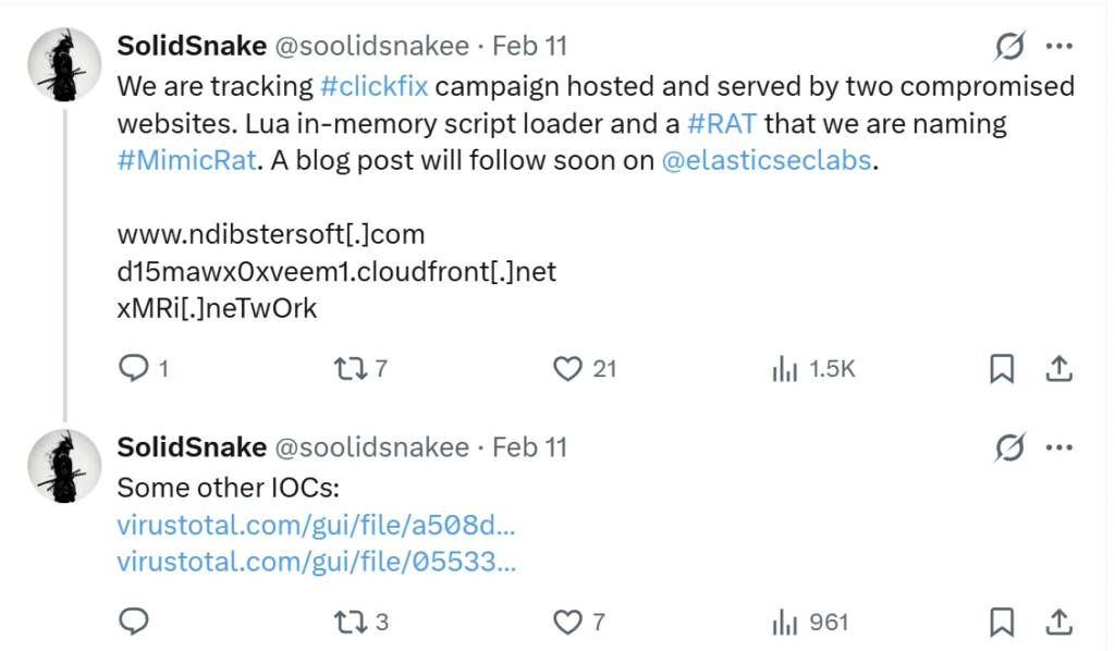 ClickFix trasforma siti legittimi in trappole: cinque stadi PowerShell e Lua portano a MimicRAT 3 image 563