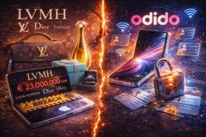 LVMH multata 23 milioni per data breach, Odido espone 6,2 milioni clienti
