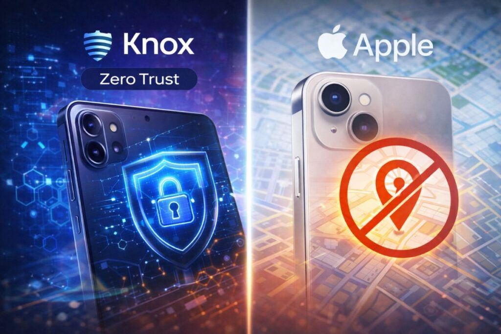 samsung knox apple limit precise location