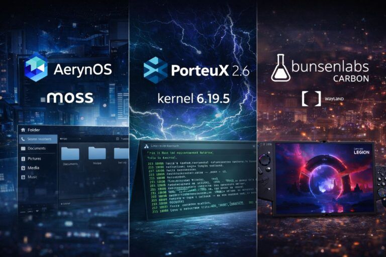 aerynos porteux bunsenlabs aggiornamenti febbraio 2026