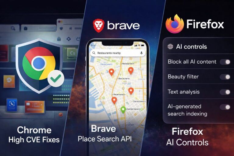 aggiornamenti browser febbraio 2026 chrome brave firefox ai controls
