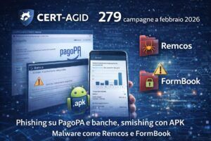 Allerta Cyber: 279 attacchi in un mese tra finti avvisi PagoPA, SMS truffa e malware che ruba i dati bancari