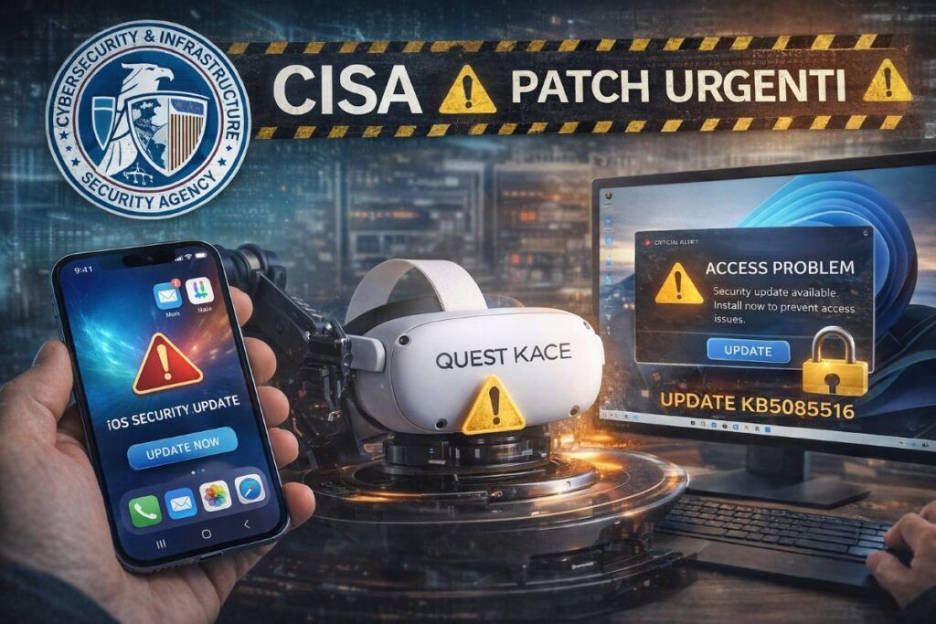 cisa patch urgenti ios darksword quest kace kb5085516