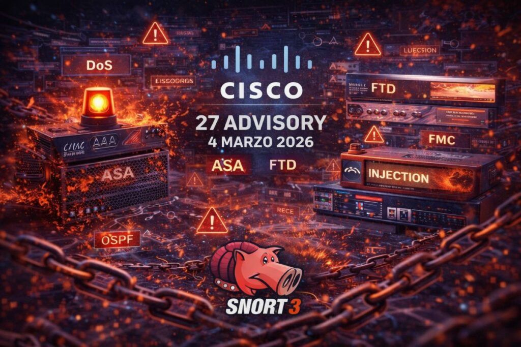 cisco patch sicurezza asa ftd fmc 27 vulnerabilita