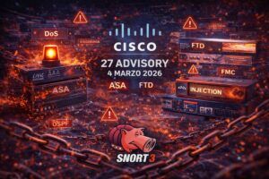 Allarme sicurezza Cisco: rilasciate 27 patch critiche per i firewall ASA, FTD e FMC 3 Allarme sicurezza Cisco: rilasciate 27 patch critiche per i firewall ASA, FTD e FMC
