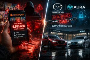 Crunchyroll indaga breach da 6,8 milioni mentre Mazda e Aura confermano violazioni