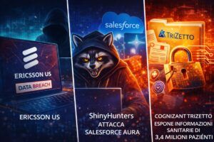 Ericsson US e TriZetto rivelano breach dati massivi e ShinyHunters attacca Salesforce