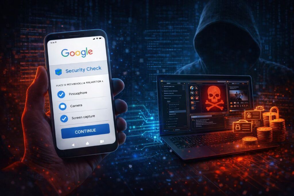 falso controllo sicurezza google browser rat pwa