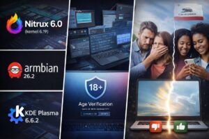 Aggiornamenti Linux: debuttano Nitrux 6.0 e Armbian 26.2, ma la legge sull’età in California agita Ubuntu e Fedora