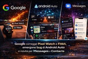 Google corregge Pixel Watch e Fitbit mentre emergono bug Android Auto e novità app