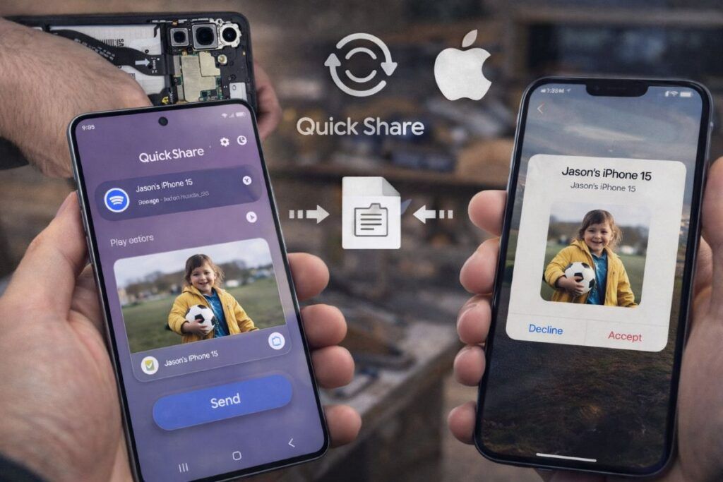 Crolla l'ultimo muro: AirDrop sbarca ufficialmente sui Galaxy. Samsung e Apple non sono mai state così vicine 2 samsung airdrop quick share galaxy s26 apple