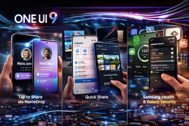 samsung one ui 9 tap to share quick share iphone