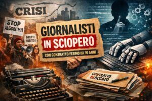 Giornalisti in sciopero e contratto fermo da dieci anni: fallimento di una categoria tra potere, algoritmi e silenzi