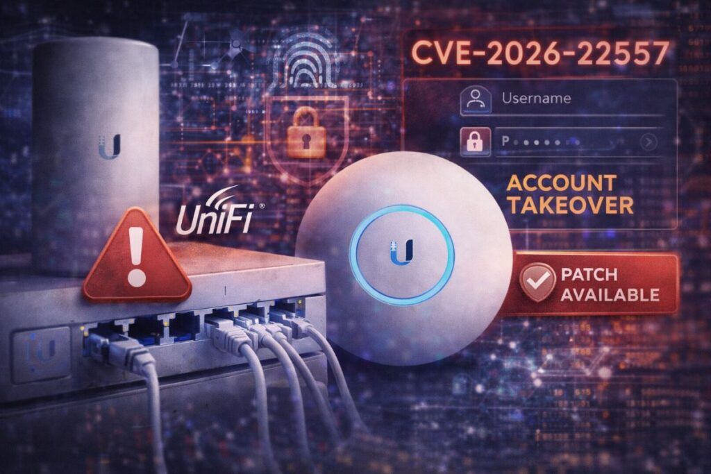 Allarme rosso Ubiquiti: il bug "invisibile" che consegna la tua rete UniFi agli hacker (patch urgente) 2 ubiquiti ubiquiti unifi falla critica cve 2026 22557 falla critica unifi che consente takeover account