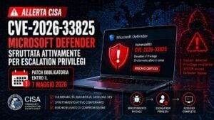 CISA impone patch urgente per vulnerabilità Microsoft Defender BlueHammer già sfruttata