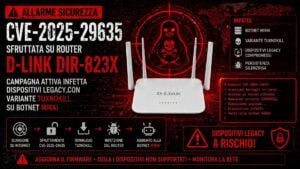 Router D-Link sotto attacco: la botnet Mirai sfrutta la CVE-2025-29635 per creare un esercito di “Zombie”