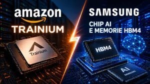 Amazon finanzia i chip Trainium contro NVIDIA mentre Samsung lancia le memorie HBM4