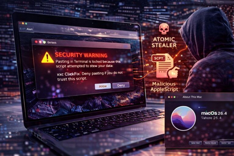 apple macos tahoe avviso terminale attacchi clickfix atomic stealer