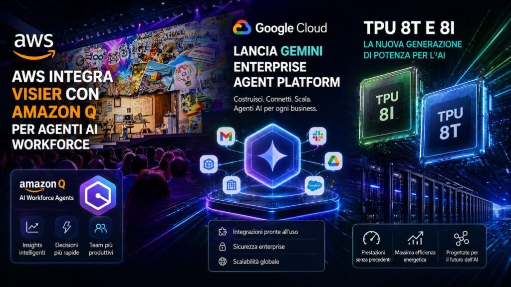 aws amazon q visier google cloud gemini agent platform tpu 8