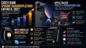 Apple affronta costi RAM quadruplicati e spinge watchOS 26 con Note e AI Foto