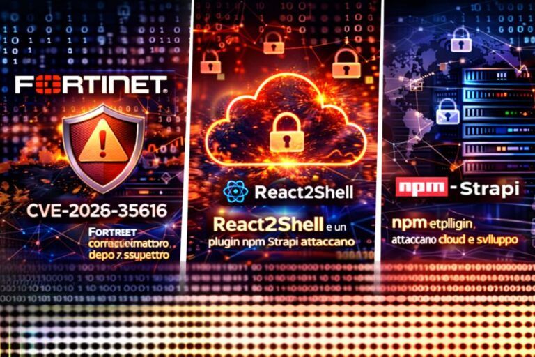 emergenza fortinet react2shell malware npm