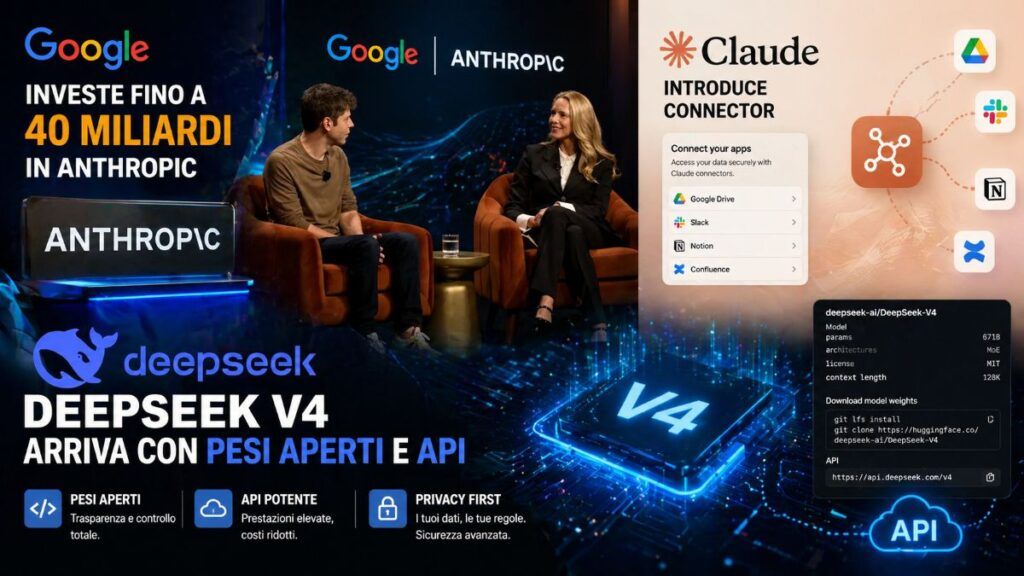 google investimento anthropic claude connector deepseek v4 open weights
