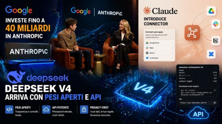 google investimento anthropic claude connector deepseek v4 open weights