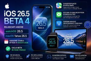 Apple rilascia la Beta 4 di iOS 26.5: mappe intelligenti, messaggi RCS blindati e apertura europea