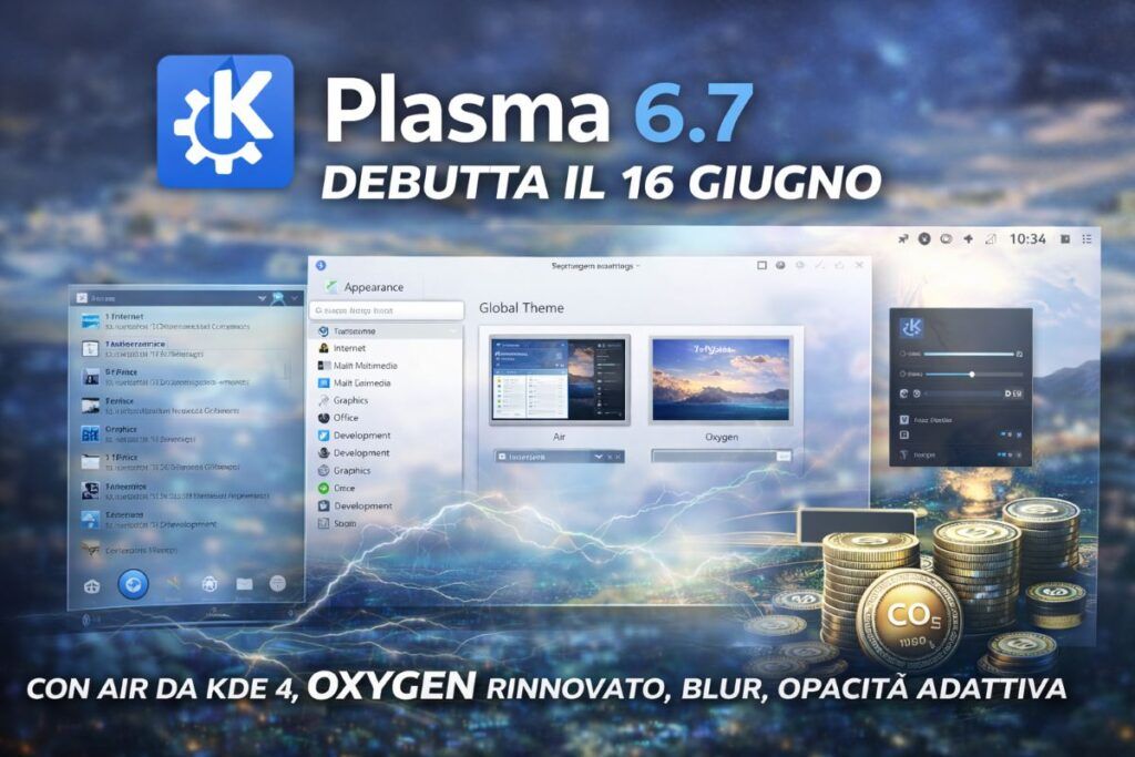 kde plasma 6 7 novita ritorno temi air oxygen wayland