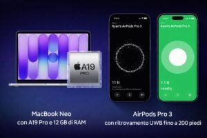 Già in arrivo il nuovo “MacBook Neo” con A19 Pro e gli AirPods Pro 3 a prova di smarrimento