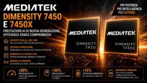 MediaTek lancia Dimensity 7450 e 7450X: il 5G R17 e i display pieghevoli arrivano nella fascia media
