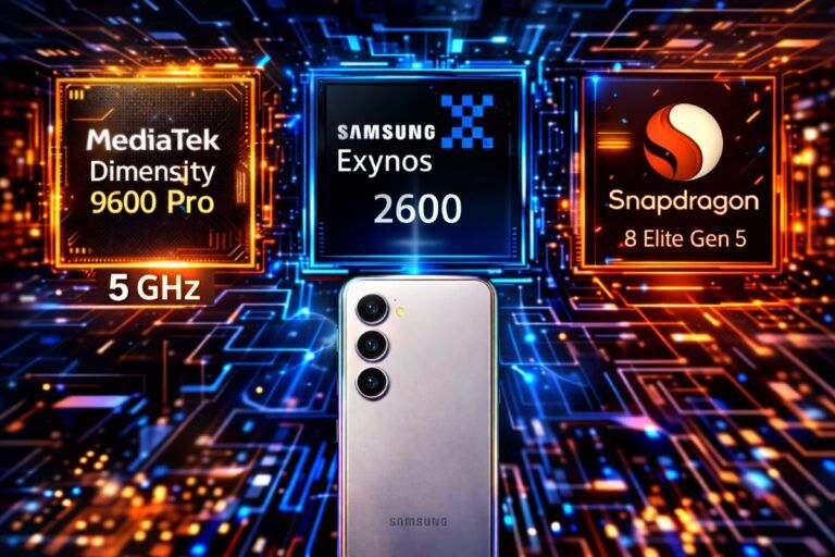 mediatek dimensity 9600 pro 5ghz exynos 2600 vs snapdragon 8 elite