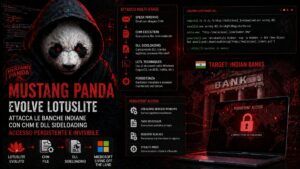 Mustang Panda colpisce banche indiane con LOTUSLITE evoluto e sideloading Microsoft stealth