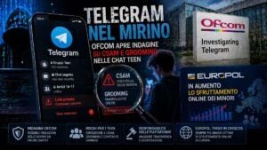 Giro di vite nel Regno Unito: Ofcom indaga Telegram e siti di chat per minori per CSAM