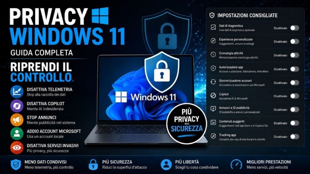 privacy windows 11 disabilitare telemetria copilot