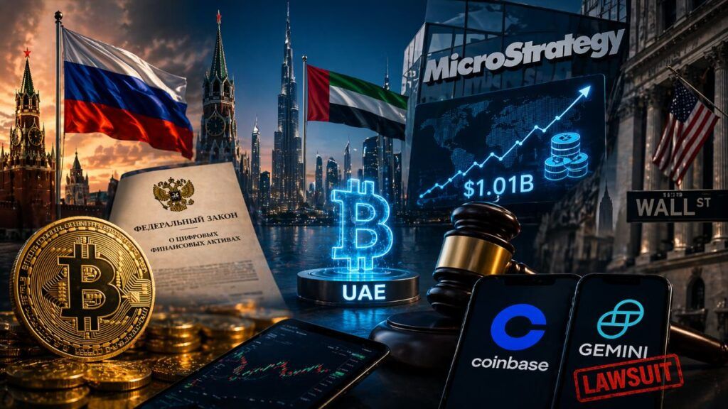 russia legge crypto bitcoin uae microstrategy coinbase causa