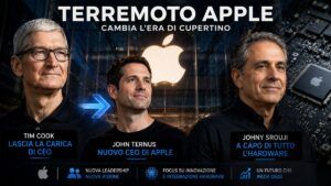 Terremoto Apple: Tim Cook lascia la carica di CEO a John Ternus. Johny Srouji a capo di tutto l’hardware