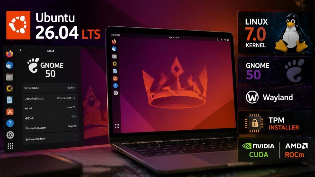 ubuntu 26 04 lts resolute raccoon linux 7 0 gnome 50