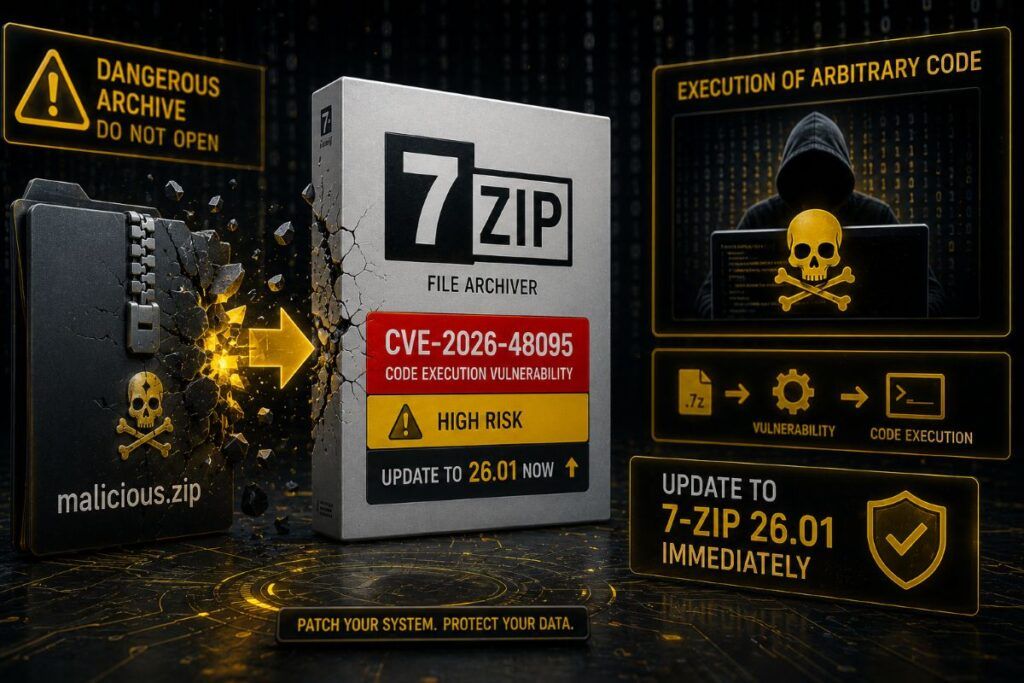 Ecatombe 7-Zip: CVE-2026-48095 espone milioni di PC a codice remoto 2 7 zip cve 2026 48095