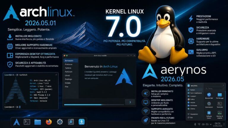 arch linux aerynos kernel 7 0 novita