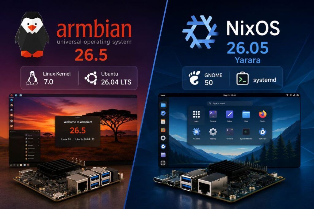 Armbian 26.5 e NixOS 26.05 Yarara aggiornano kernel, desktop e boot Linux 2 armbian 26 5 nixos 26 05 yarara linux