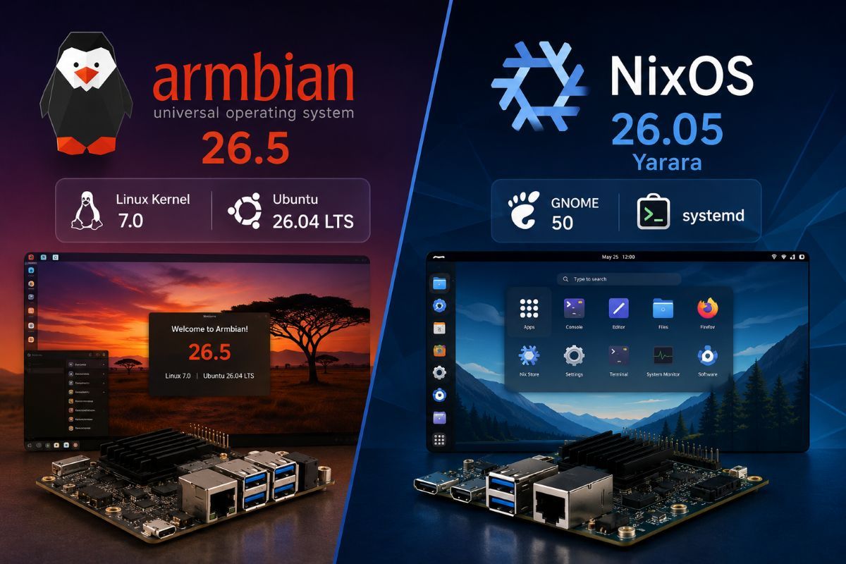 Kernel Desktop Armbian 26.5 e NixOS 26.05 Yarara aggiornano kernel, desktop e boot ...