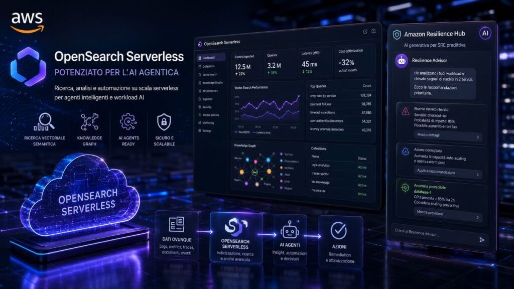 AWS porta OpenSearch Serverless nell’era dell’AI agentica e resiliente 2 aws opensearch serverless ai agentica resilience hub