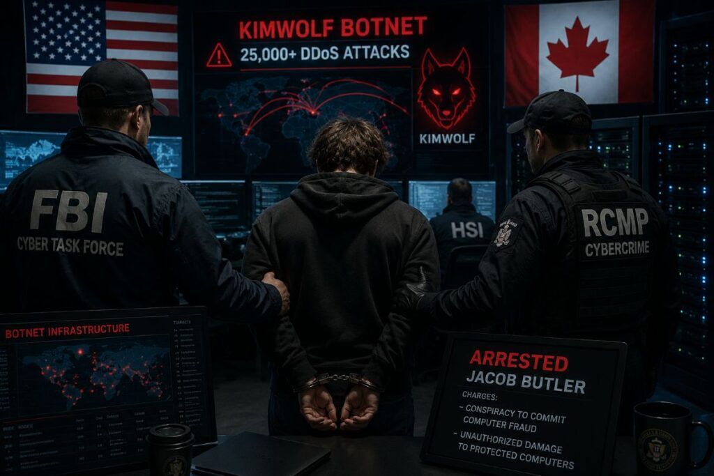 Usa e Canada arrestano il gestore della botnet Kimwolf dopo attacchi DDoS globali 2 botnet kimwolf arresto