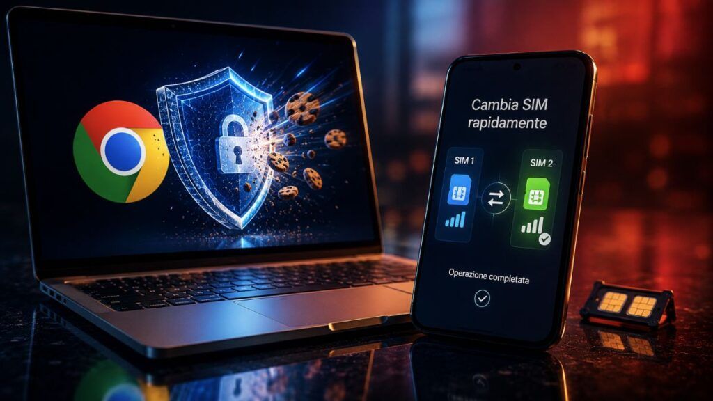 Google blinda Chrome con DBSC e semplifica Messaggi sui dual-SIM 2 chrome dbsc switch sim messaggi