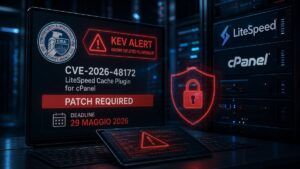 CISA dà 4 giorni per patchare CVE-2026-48172: falla root nel plugin LiteSpeed cPanel