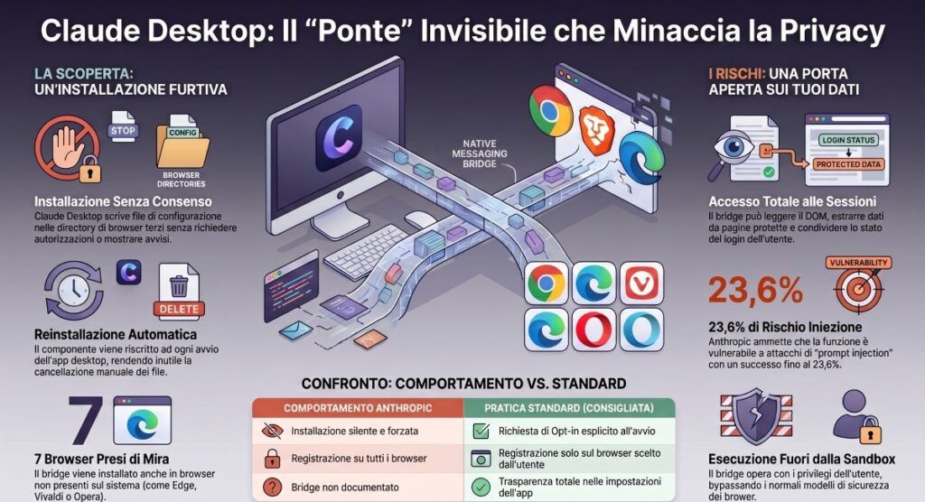 claude desktop spyware infografica