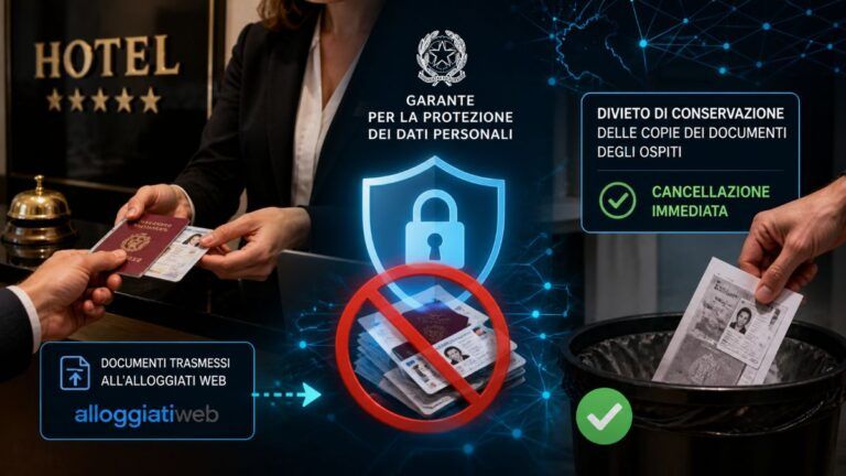 garante privacy documenti alberghi Alloggiati Web