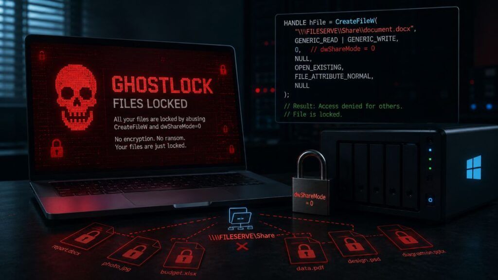 GhostLock blocca file Windows abusando CreateFileW e condivisioni SMB 2 ghostlock createfilew smb